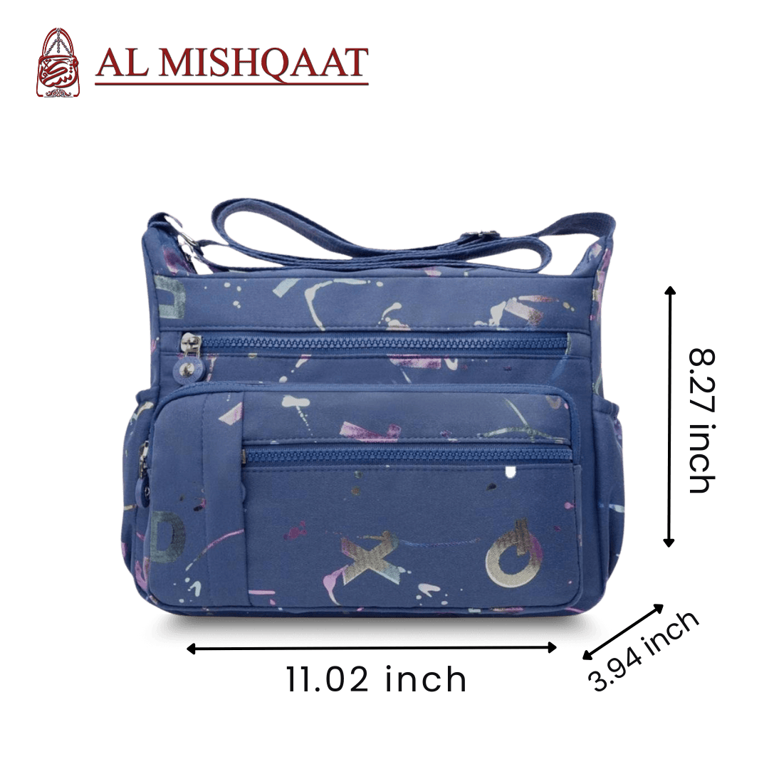 Blue Alphabet Crossbody Bag