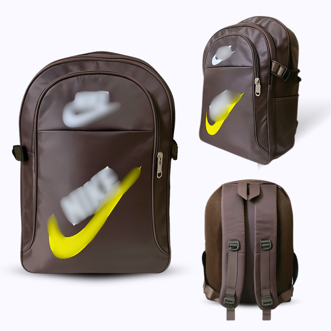 Brown Double zipper backpack