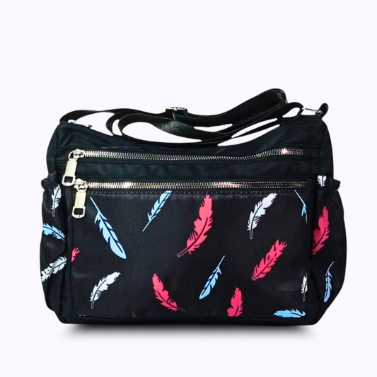 Printed parachute shoulder bag - Leaf Black hand/ shoulder bags