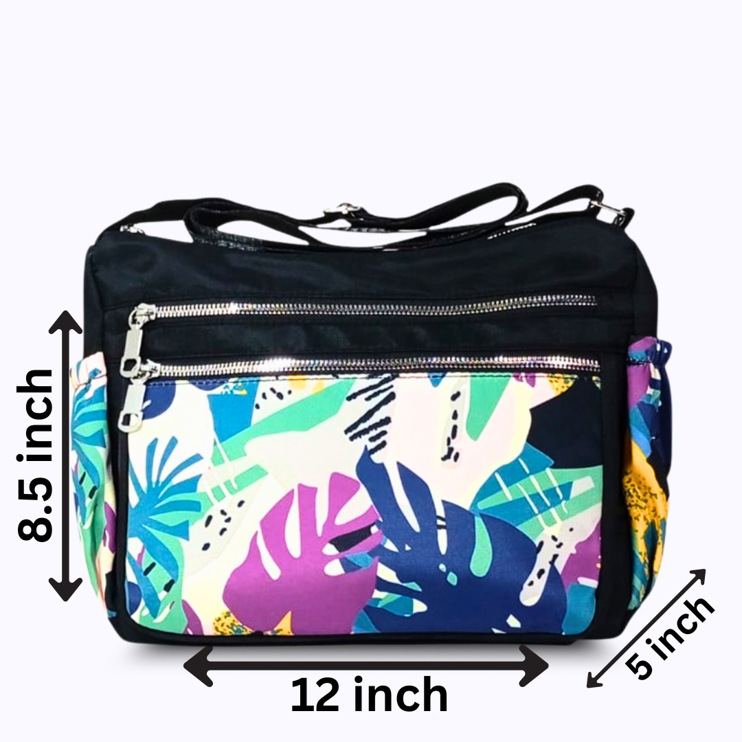 Printed parachute shoulder bag - Multicolor Leaves Multicolor hand/ shoulder bags