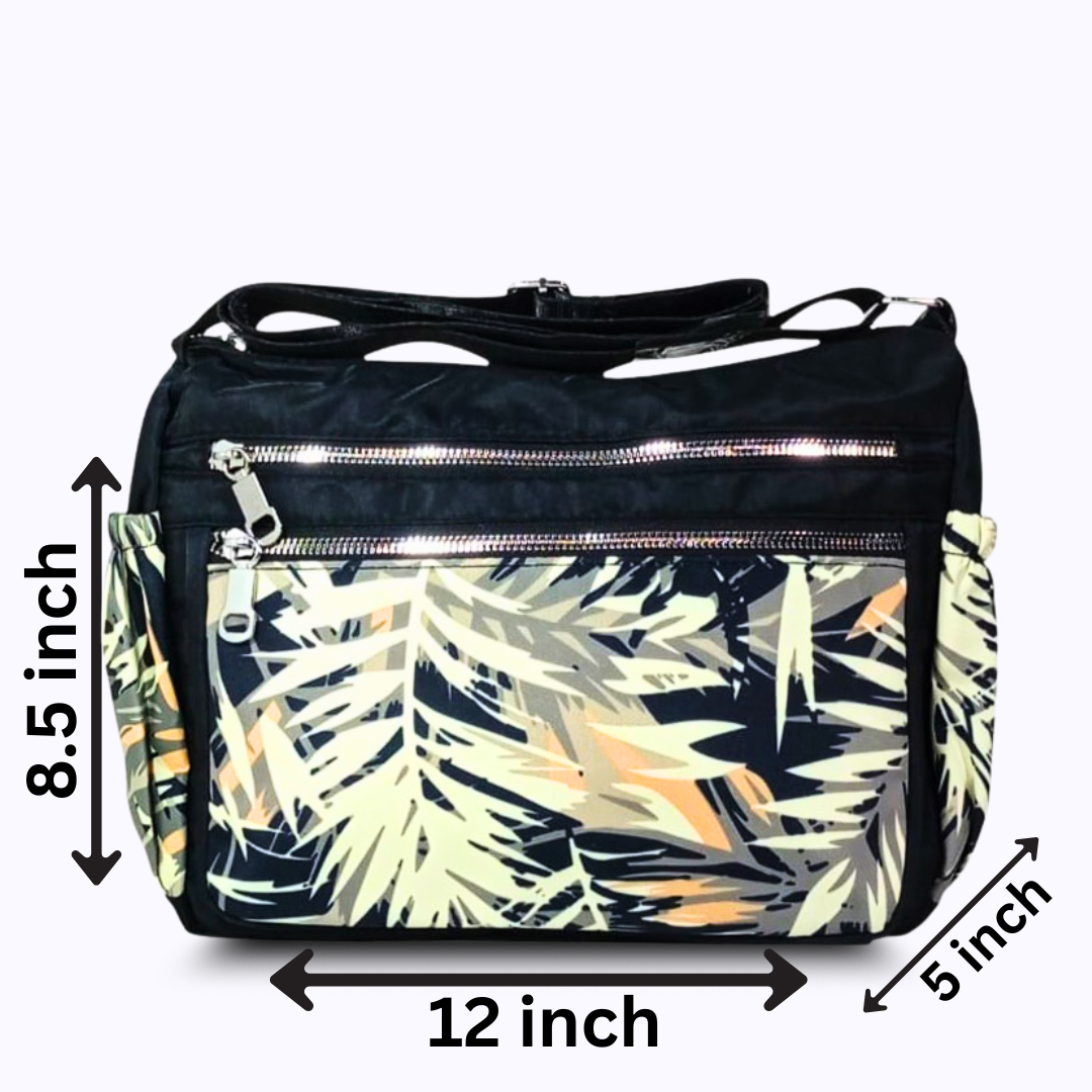 Printed parachute shoulder bag - Leaves hand/ shoulder bags