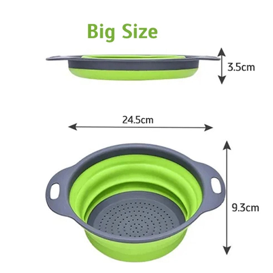 Large silicone foldable strainer adjustable