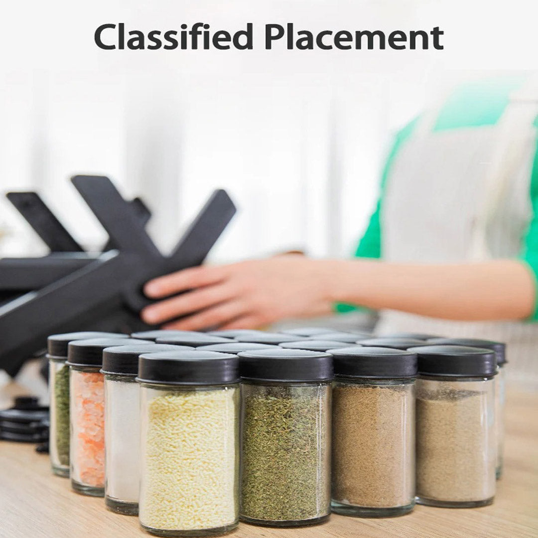 Rotating 360° spice rack organizer