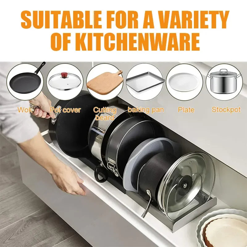 Expandable cookware organizer organizer