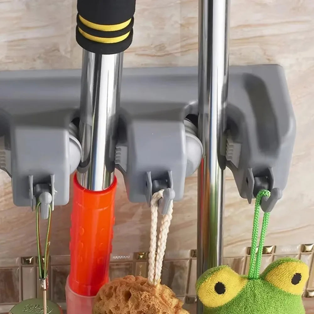 Wall mounted mop holder holder