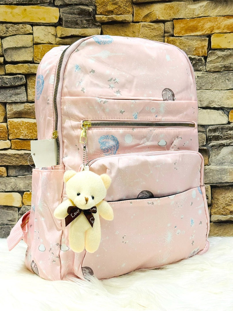 Stylish Large Printed Backpacks Pink backpacks