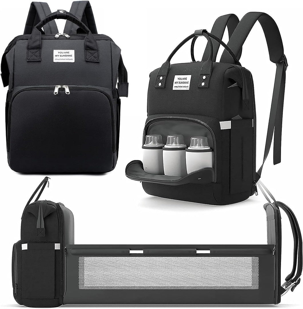Travelling Mommy Cot Bag Black mommy bags
