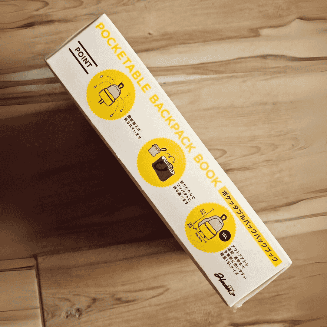 Grey Yellow Pocketable Foldable Backpack