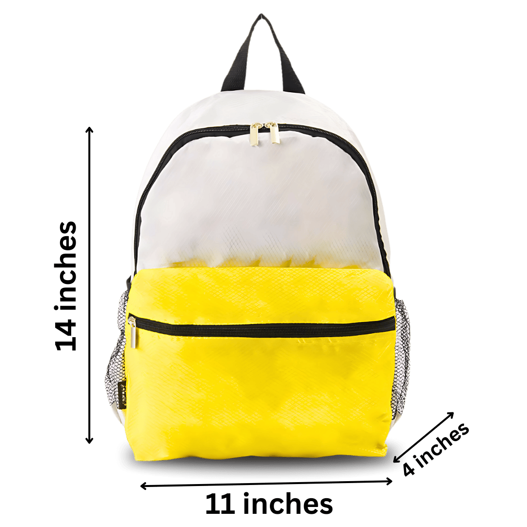 Grey Yellow Pocketable Foldable Backpack
