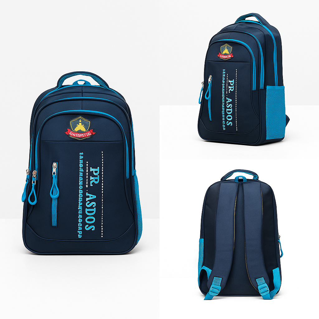 Lightweight branded Parachute Backpack Blue backpacks