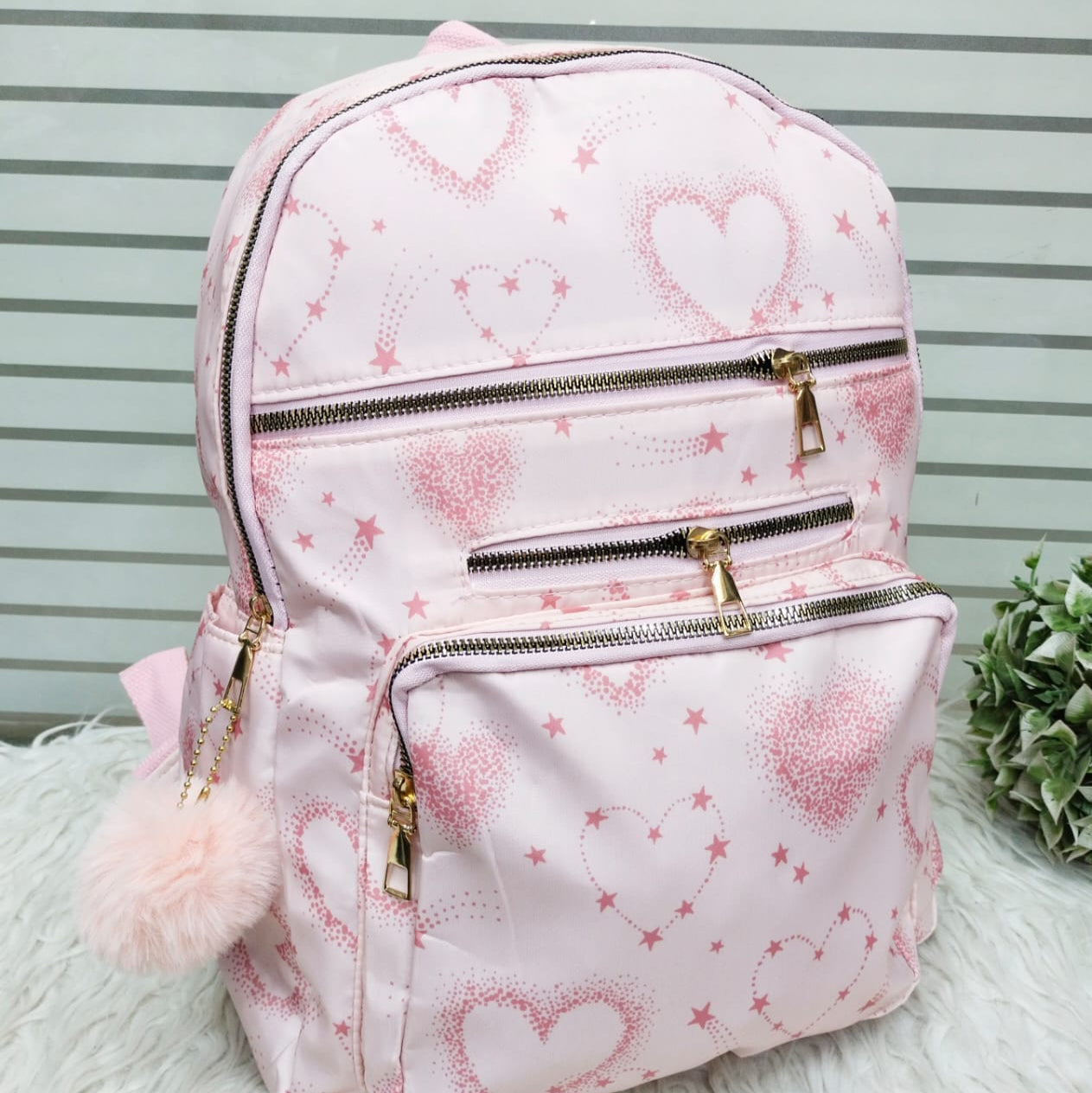 Cute printed backpacks light Pink backpacks