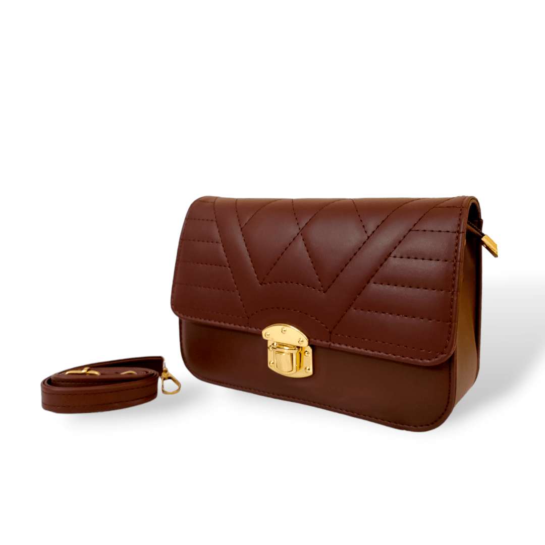 Spacious trendy solid color purse Brown purse