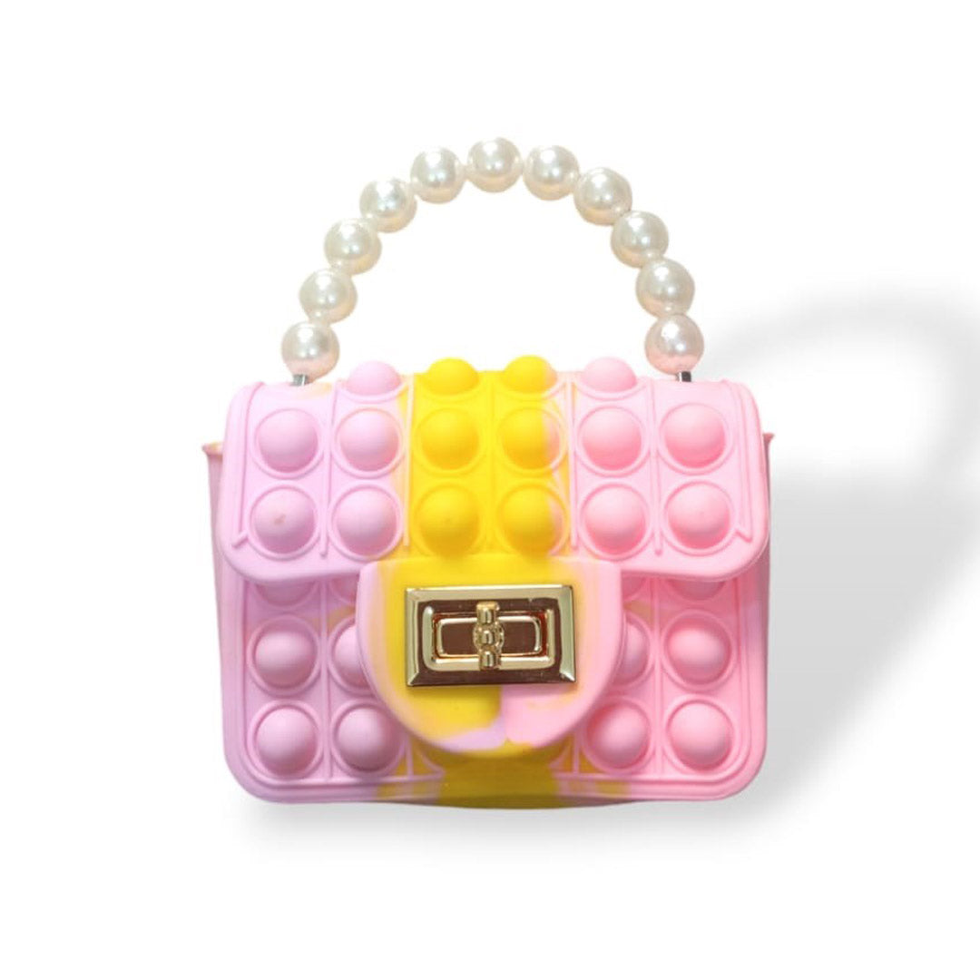 Kids popit purse purple-yellow-pink purse