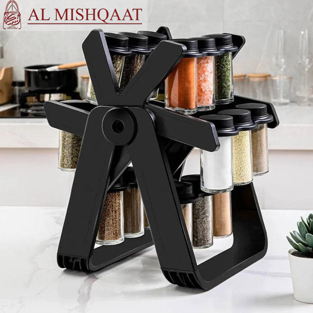 Rotating 360° spice rack organizer