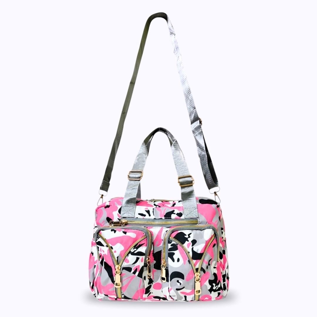 pink large size crossbody bag nylon polyster