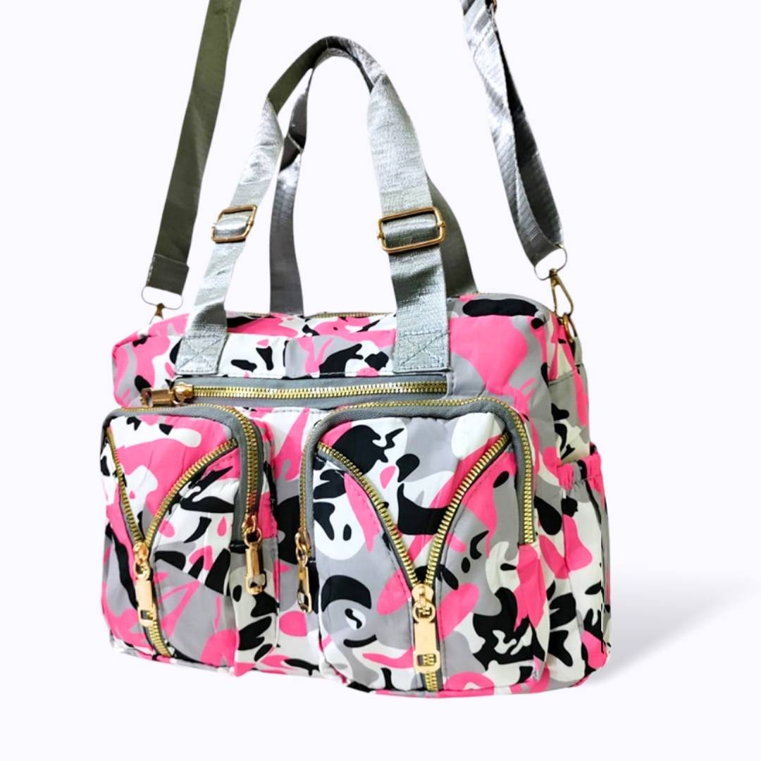 pink large size crossbody bag nylon polyster