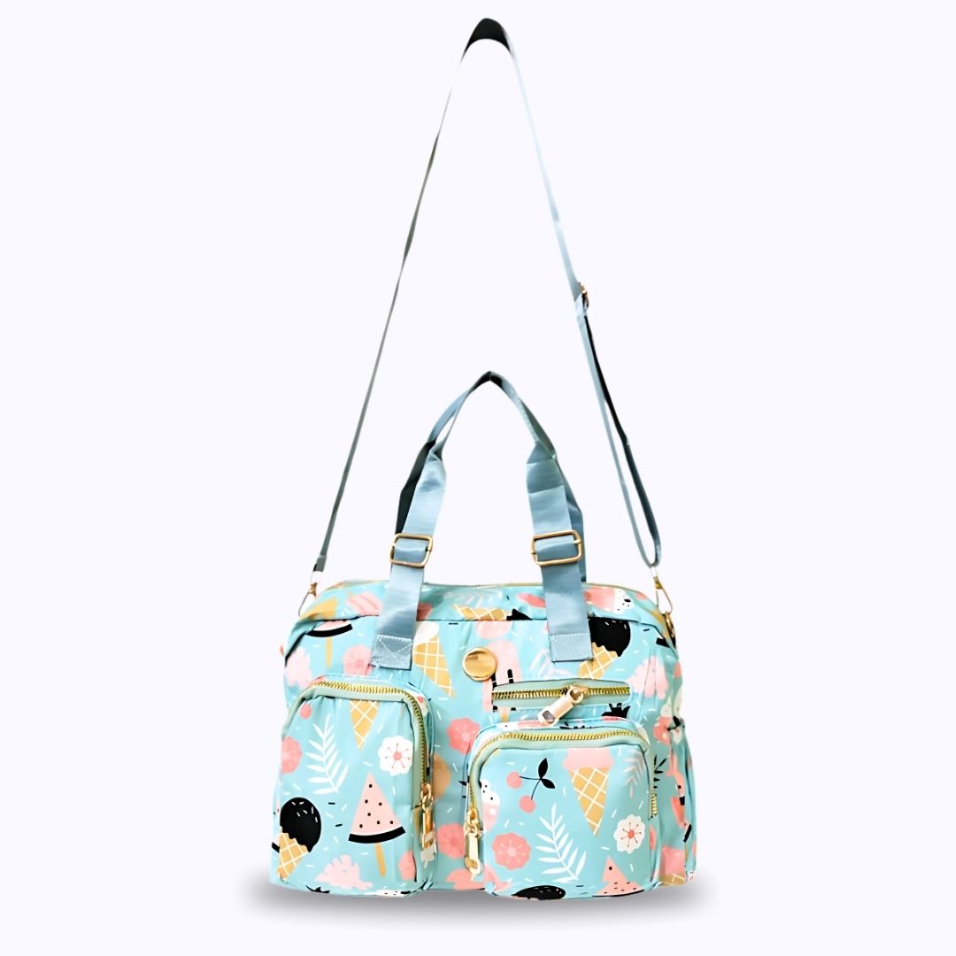 blue icecream printed crossbody bag nylon parachute