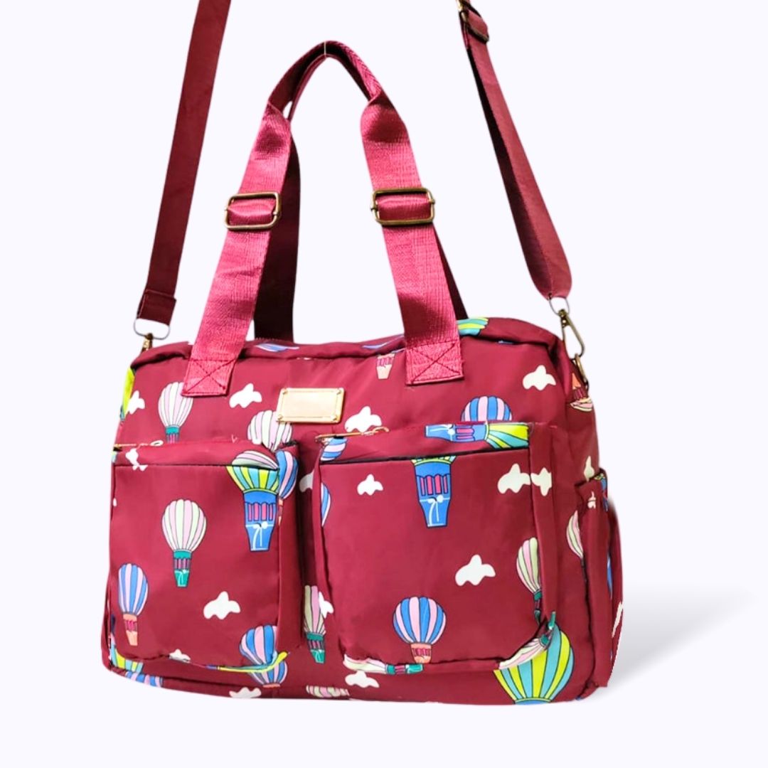 Red Balloon Printed Crossbody bag nylon polyster