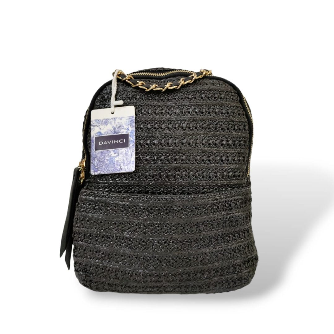 3 in 1 Convertible Jute Backpack Black backpacks