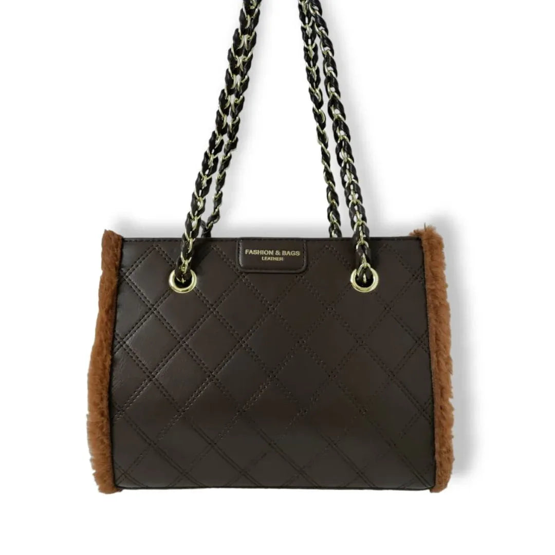 High-End Artificial leather spacious hand bag Brown hand/shoulder bags