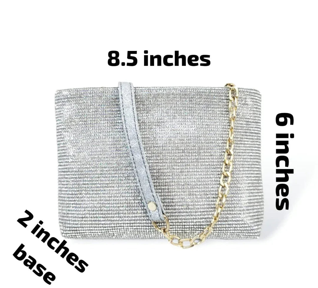 Shiny diamond studded shoulder bag shoulder bags
