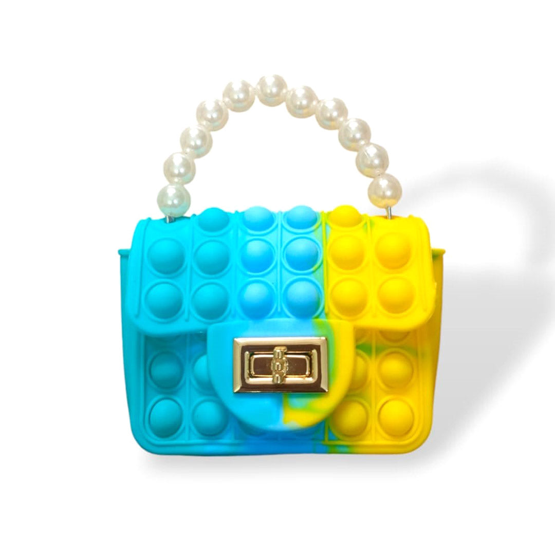 Kids popit purse blue-yellow purse