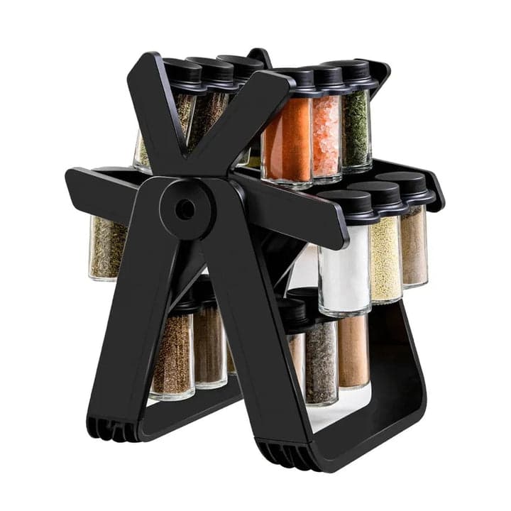 Rotating 360° spice rack Black organizer