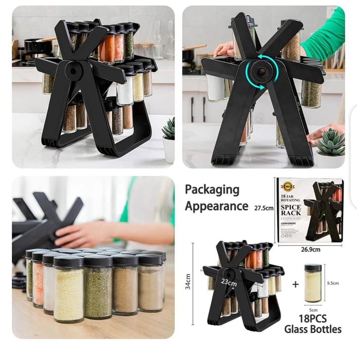 Rotating 360° spice rack organizer