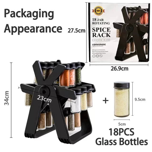 Rotating 360° spice rack organizer