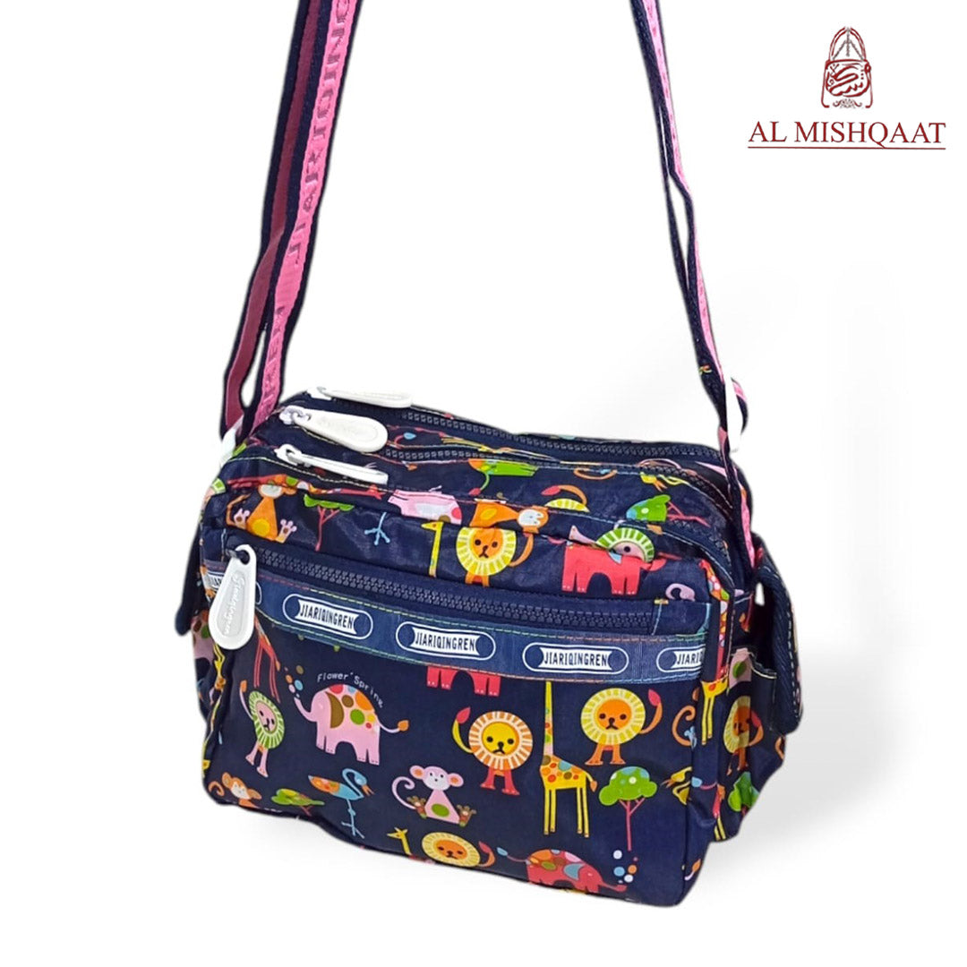 Animal design triple zipper bag shoulder bag / crossbody bag