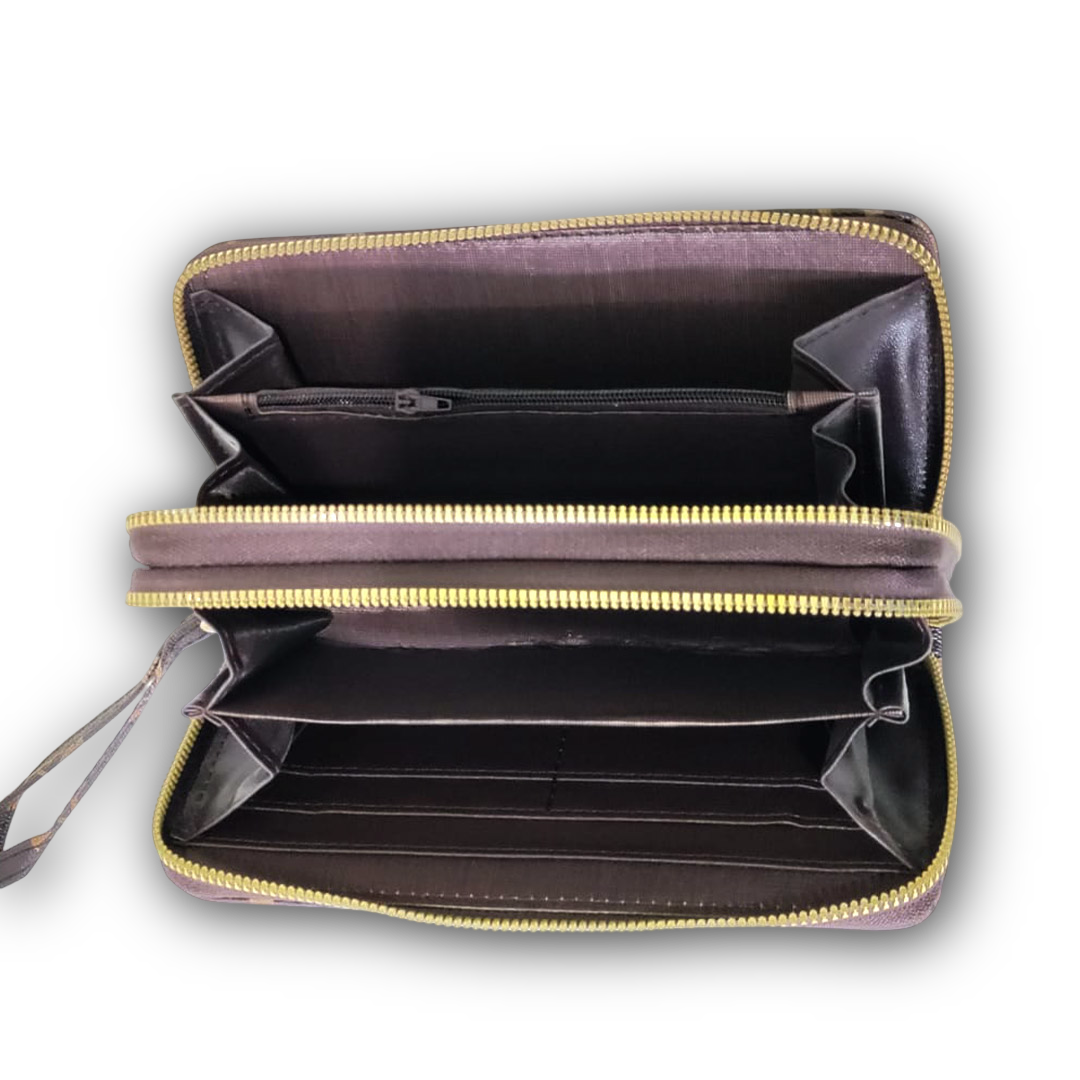 Classic Vintage Double Zipper Multi-Pocket Purses