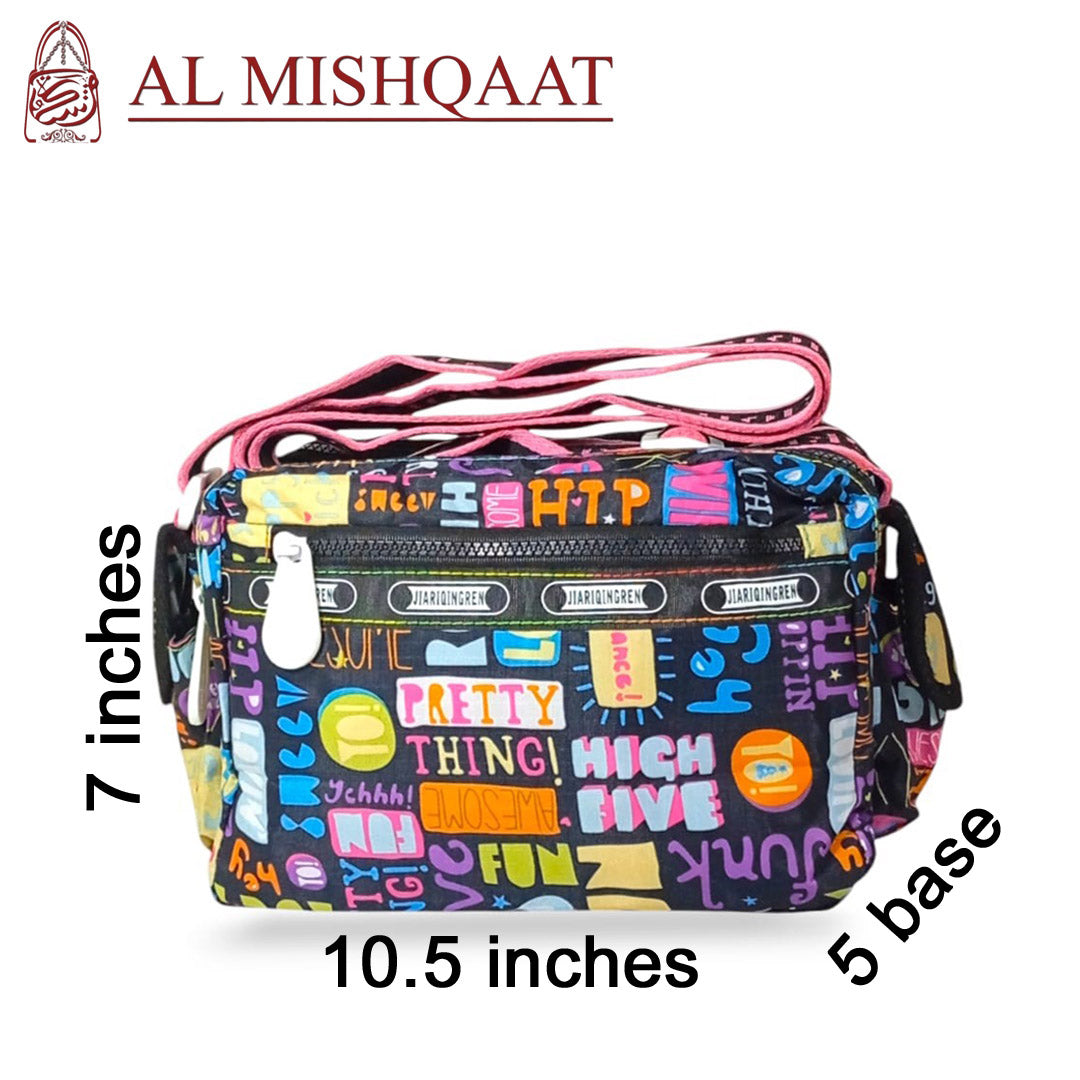Graffiti triple zipper bag shoulder bag / crossbody bag