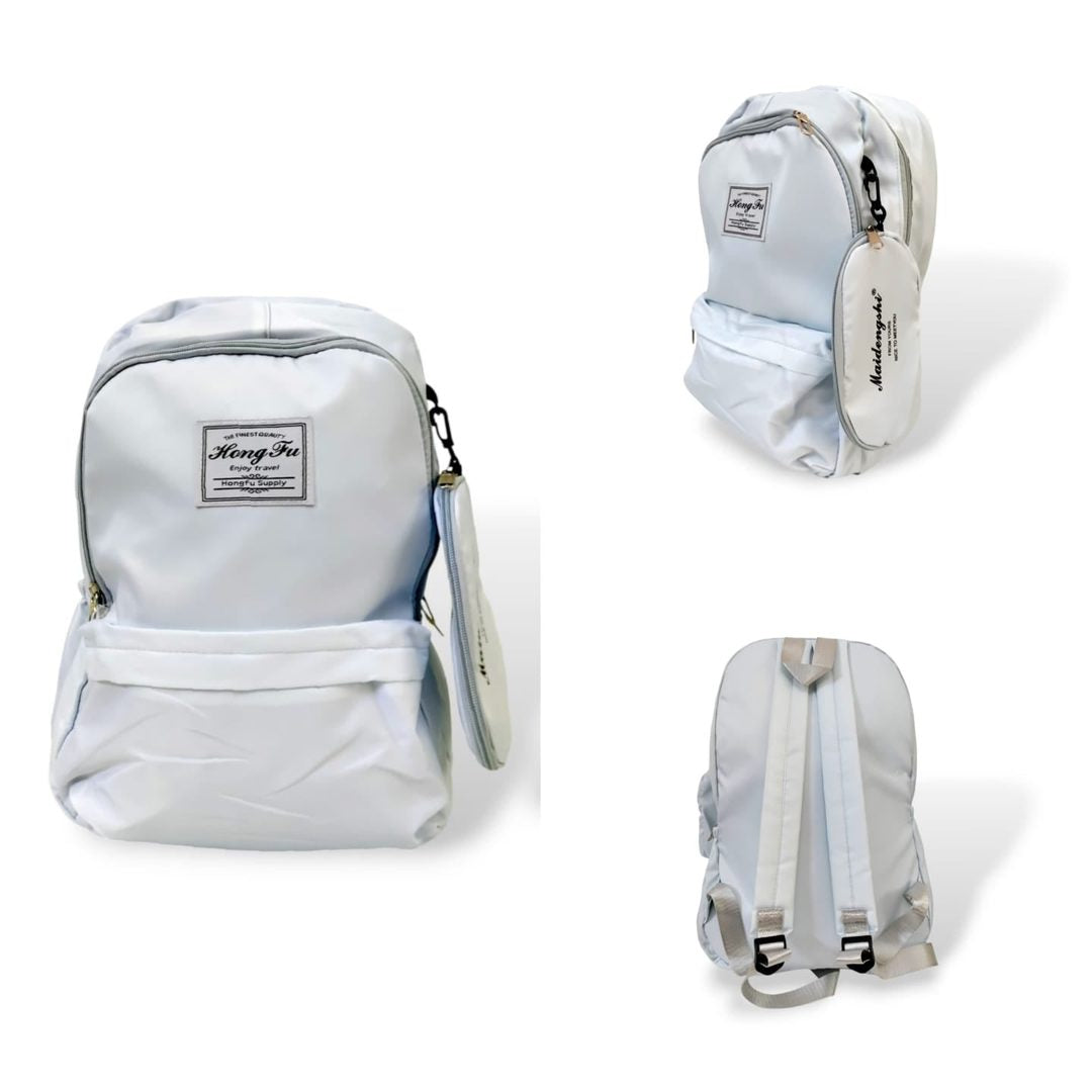 Hong-fu plain colors backpack Silver backpacks