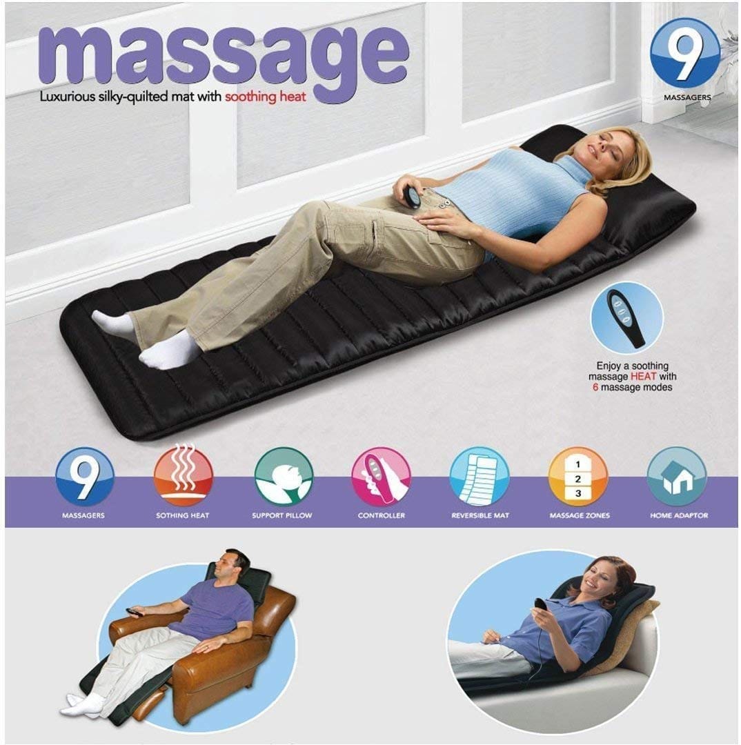 Electric vibrating massage mattress black massager