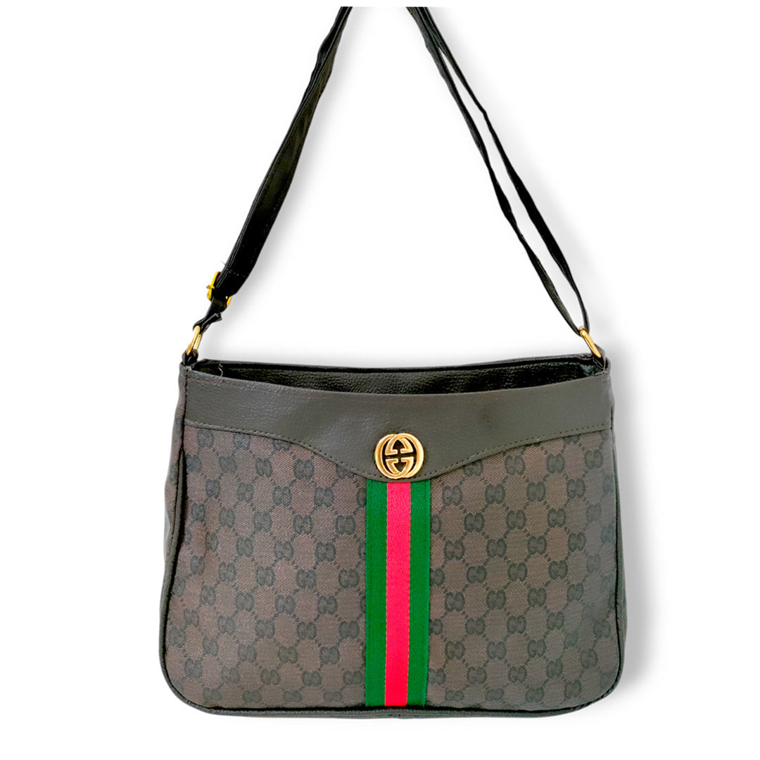 Classic sleek shoulder bag dark brown hand bags