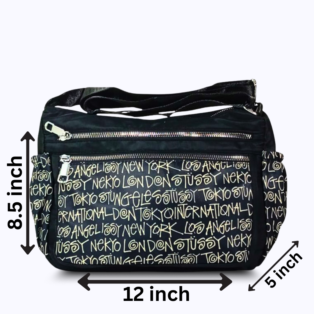 Printed parachute shoulder bag - Graffiti Black hand/ shoulder bags