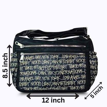 Printed parachute shoulder bag - Graffiti Black hand/ shoulder bags