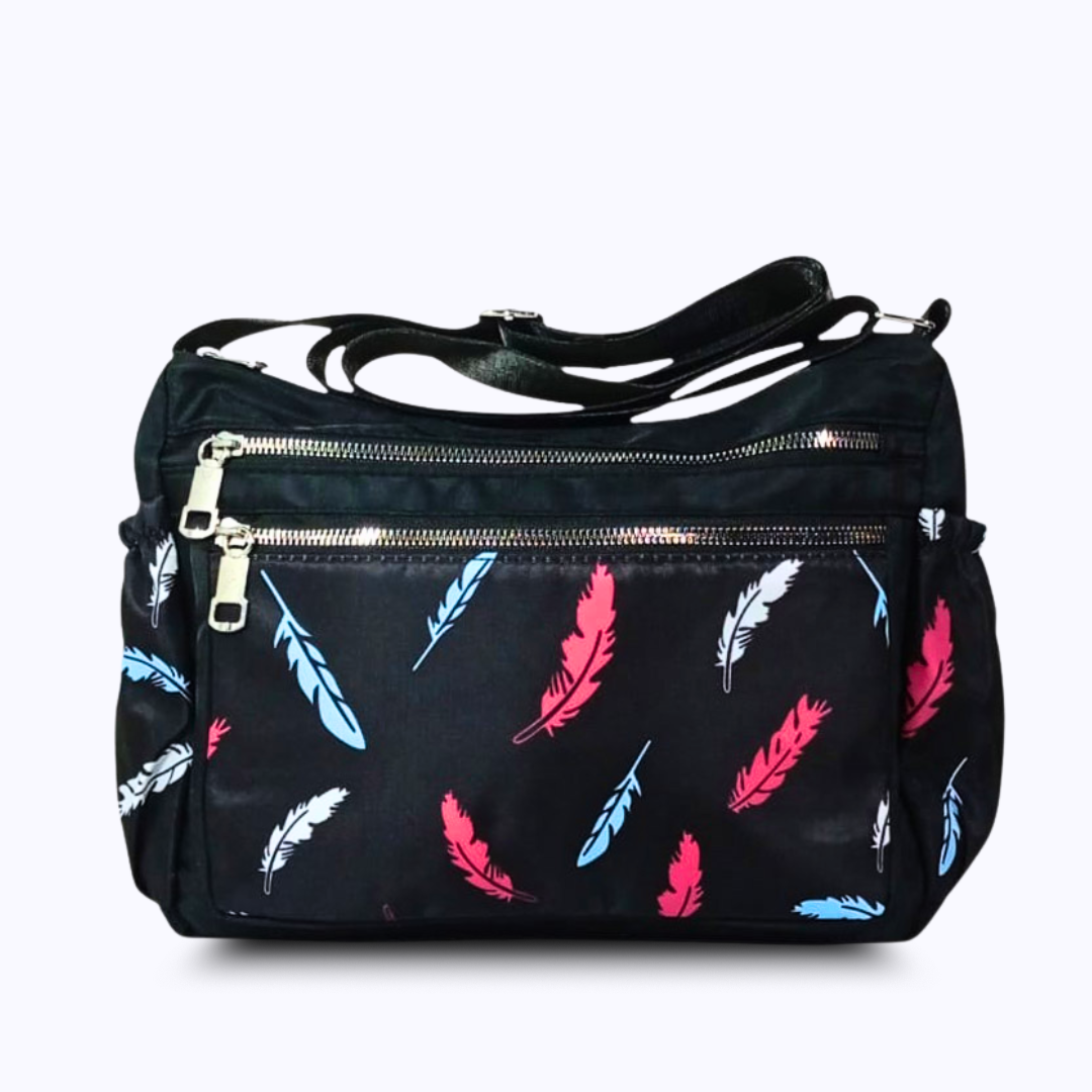 Printed parachute shoulder bag - Leaf Black hand/ shoulder bags