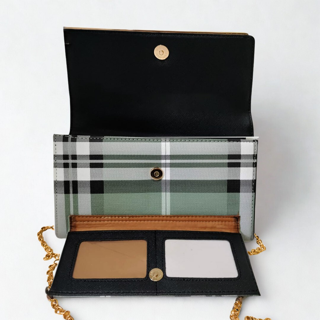 Premium checkered clutch purses