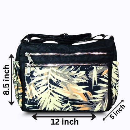 Printed parachute shoulder bag - Leaves hand/ shoulder bags