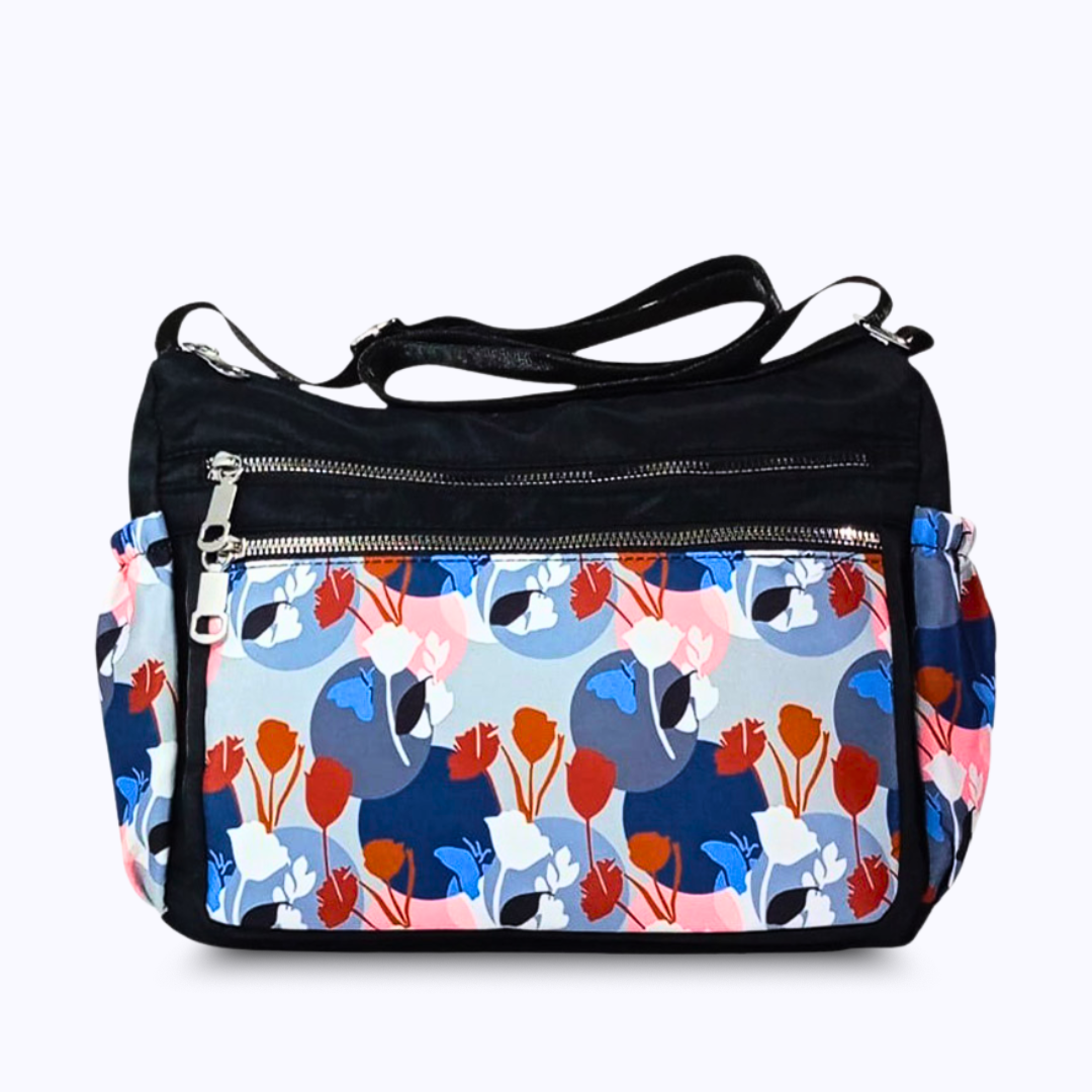 Printed parachute shoulder bag - Floral Grey black and grey hand/ shoulder bags