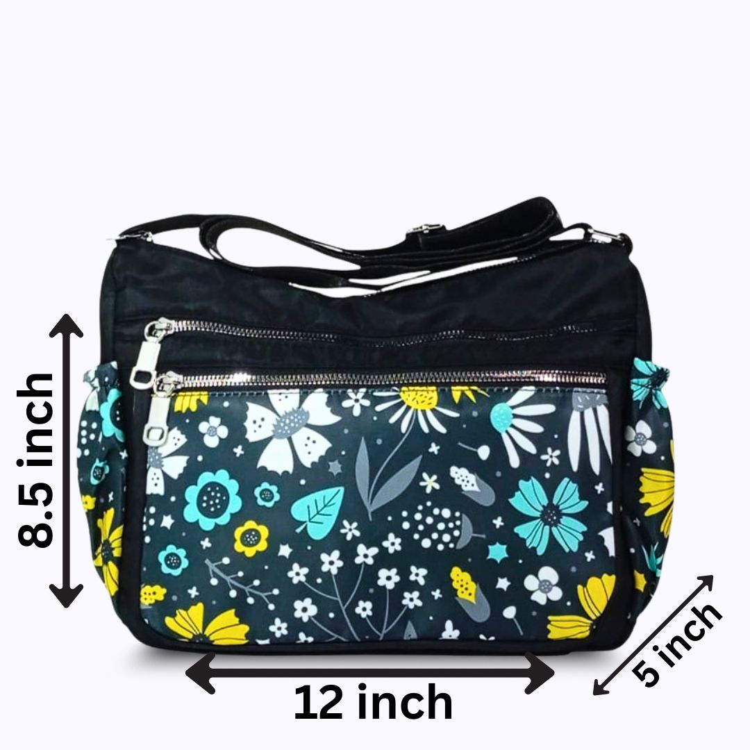 Printed parachute shoulder bag - Green Floral Green hand/ shoulder bags