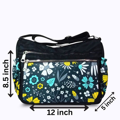 Printed parachute shoulder bag - Green Floral Green hand/ shoulder bags