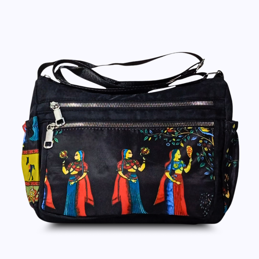 Printed parachute shoulder bag - Culture design Multicolor hand/ shoulder bags
