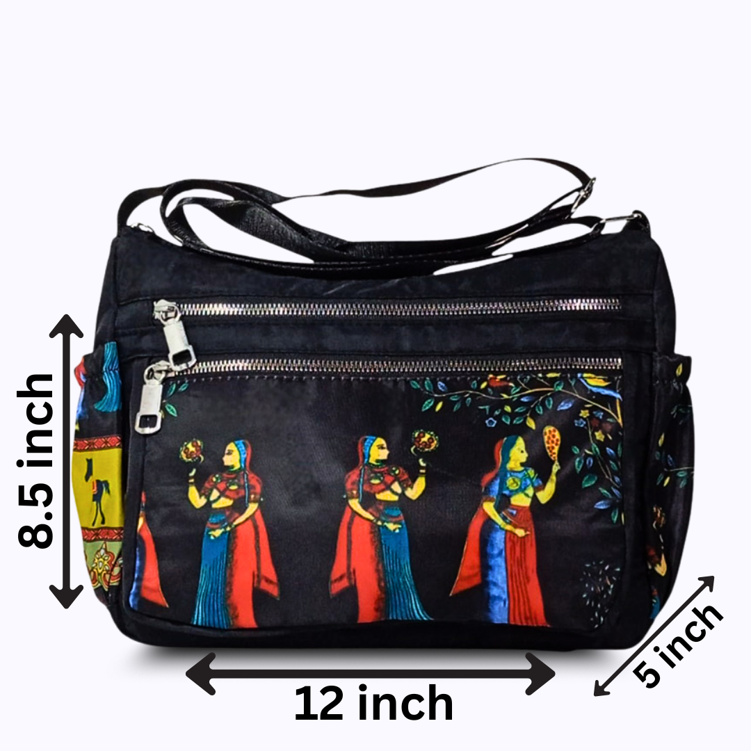 Printed parachute shoulder bag - Culture design Multicolor hand/ shoulder bags