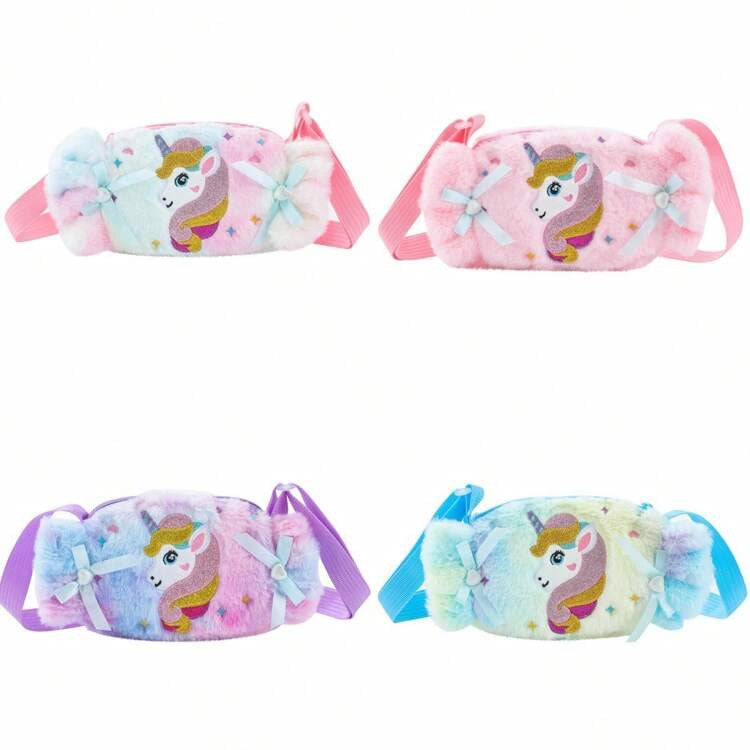 Soft fur unicorn toffee bag kids bags