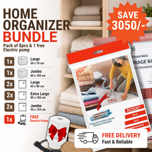 Vacuum Bags, home organizer bundle, storage bags, vacuum storage bags bundle