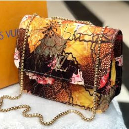 Stylish printed purse yellow & orange purse