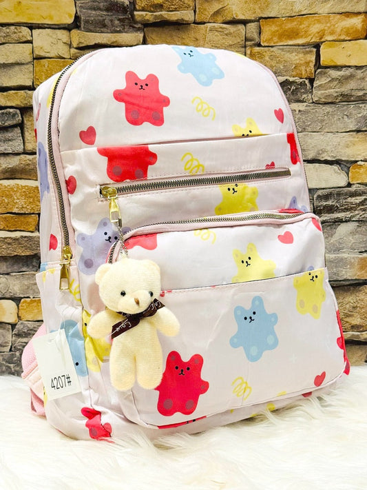 Stylish Large Printed Backpacks light Pink backpacks