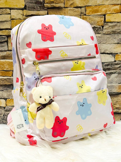 Stylish Large Printed Backpacks light Pink backpacks